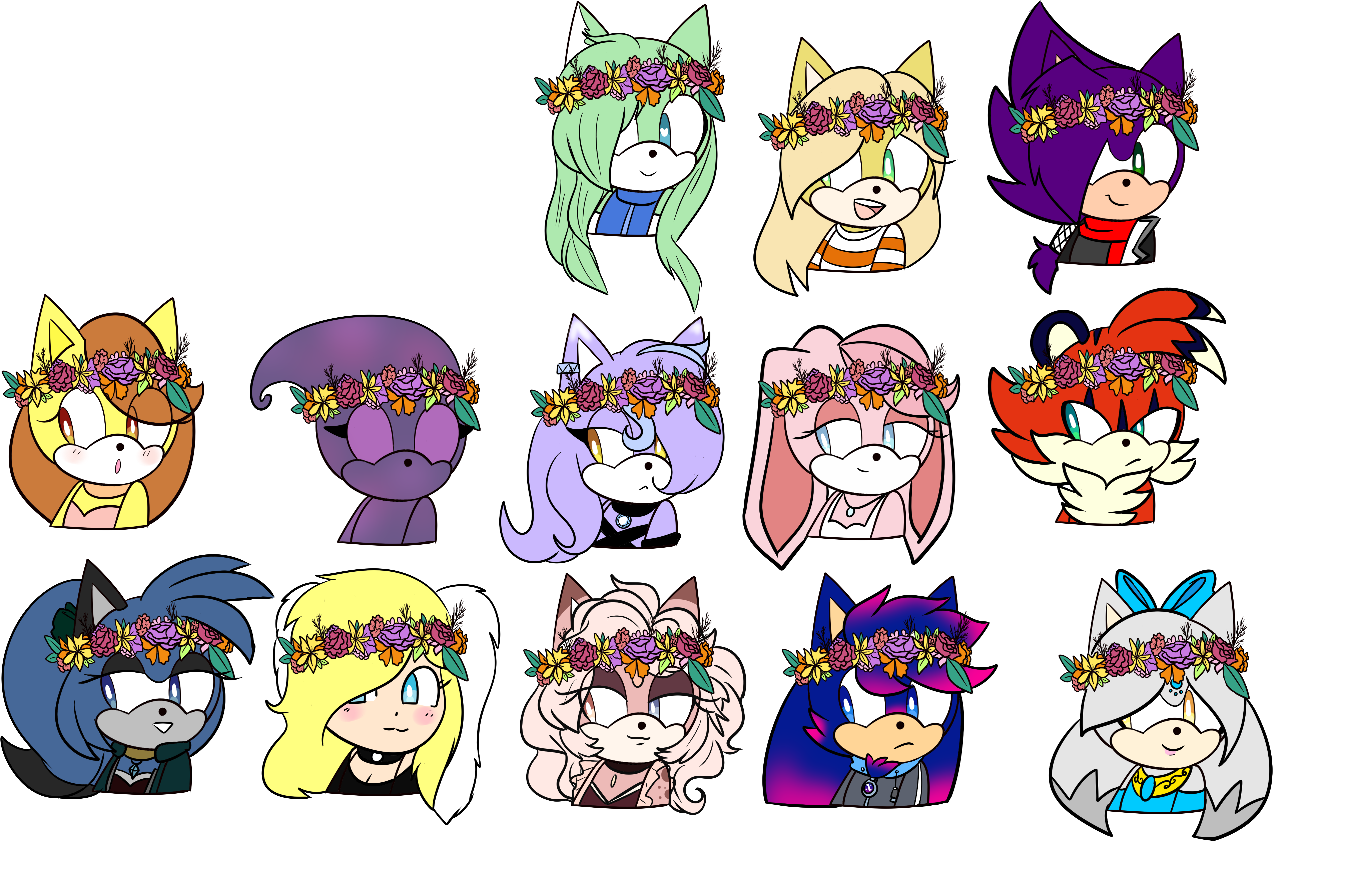 Flower Crowns (Stream Requests) by CuteyTCat