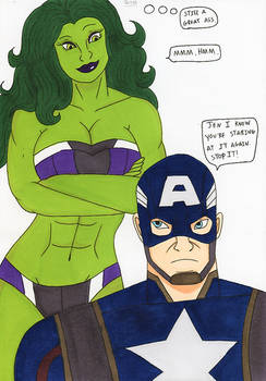 Marvel - She hulk admiring that ass