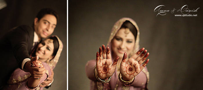 Pakistani Bride with Mehndi on her palms