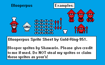 Mario OC Blooperpus Sprite Sheet