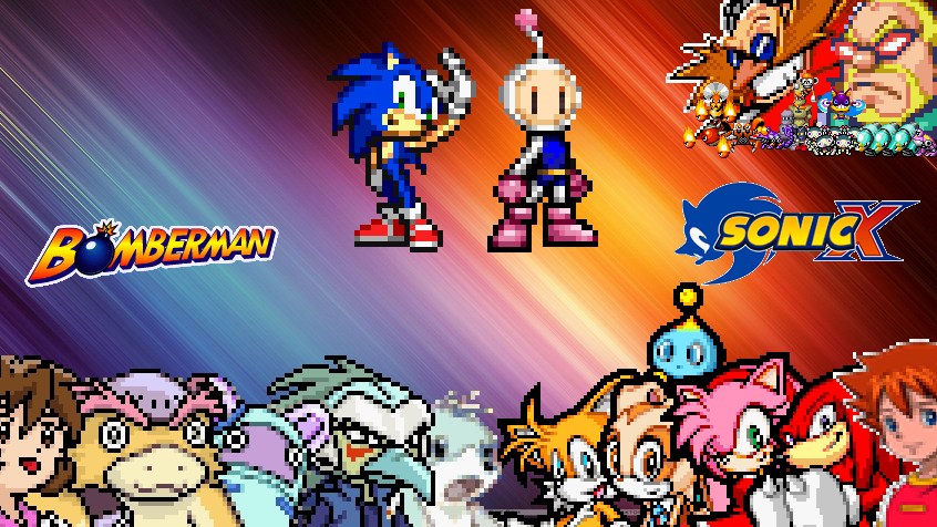 Sonic X and Bomberman Jetters Crossover