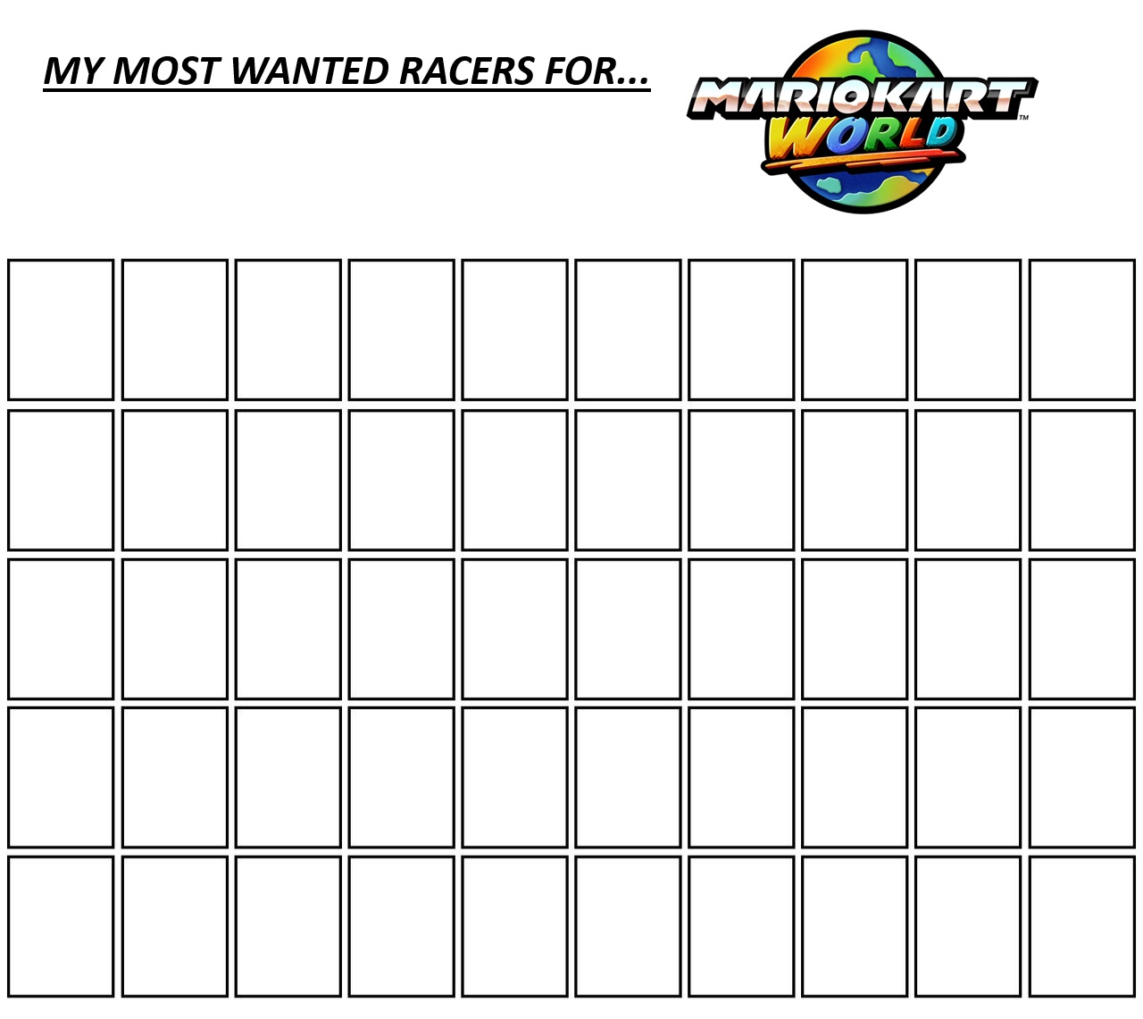 Mk Wordl Roster My Most Wanted Racers for Mario Kart World Roster. by gold-ring-951 on ...