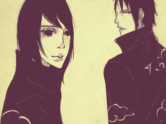 itachi and shizune by isai-chan