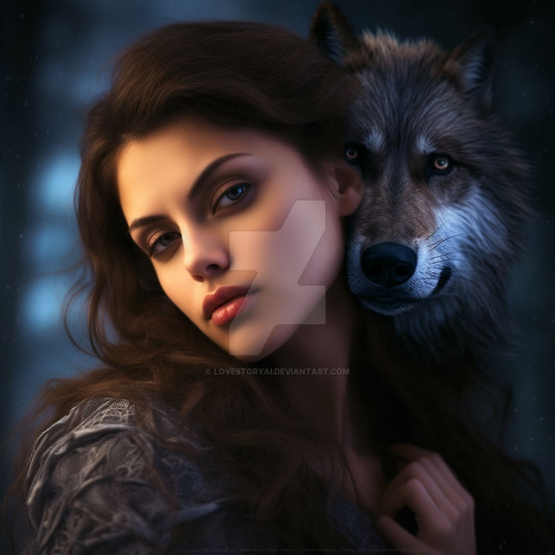 Women with husky-wolv by Lovestoryai on DeviantArt