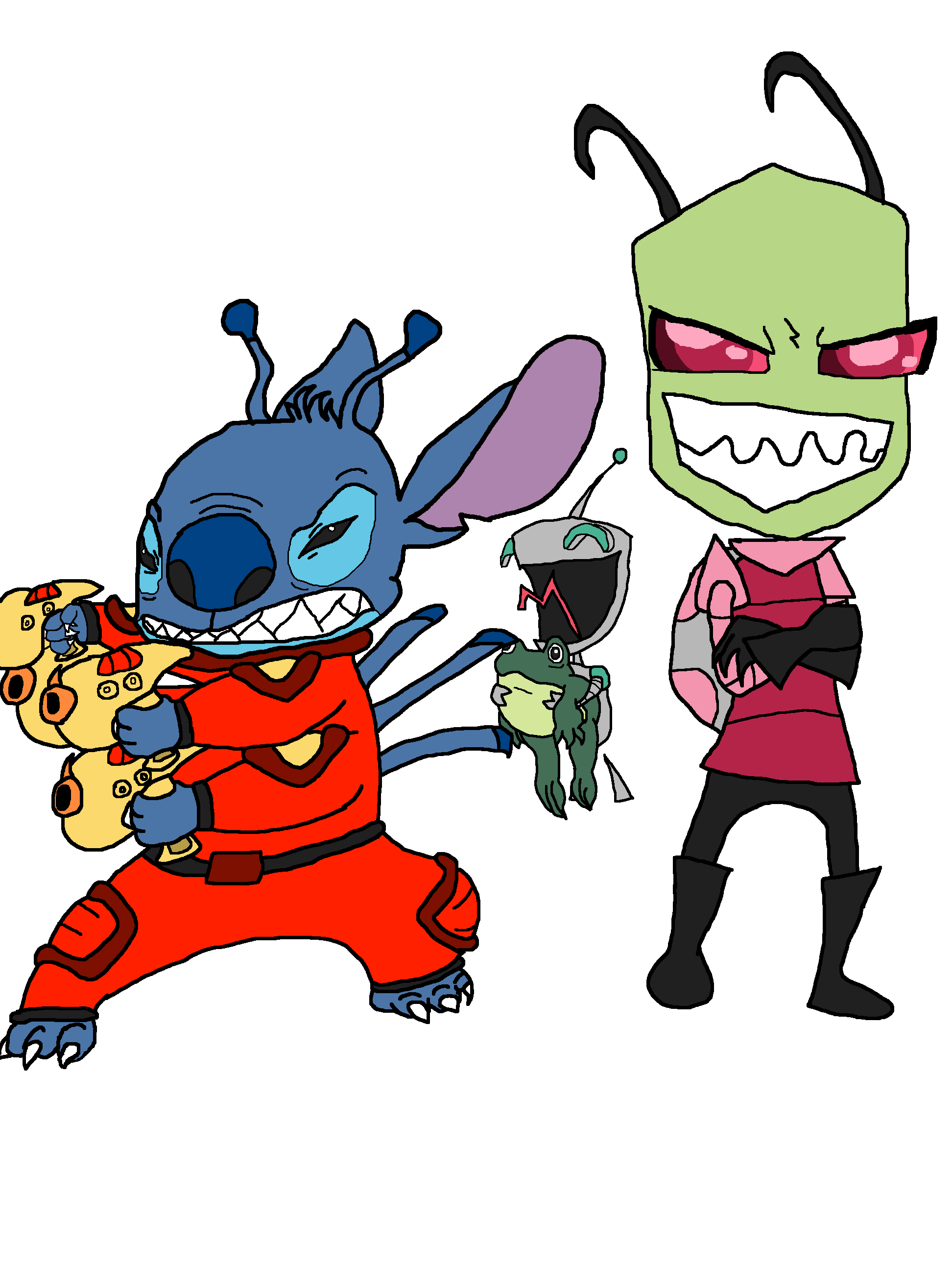 Invader Zim and Escaped Prisoner Stitch by Kirbshy on DeviantArt