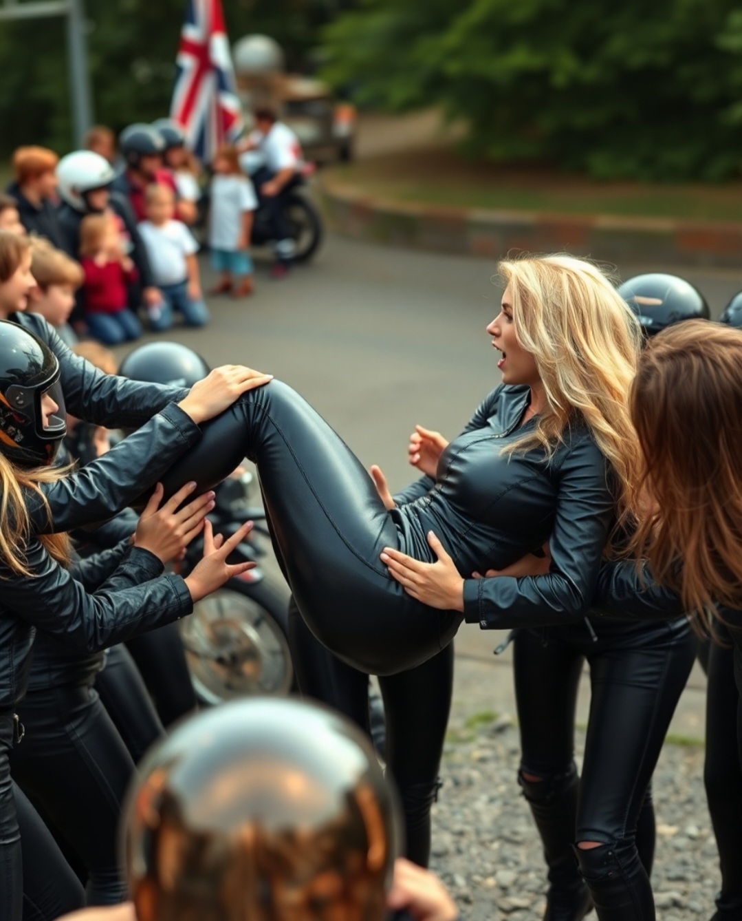 Manhandled Sexy motobike woman manhandled by crowd of girls 3 by owen1389 on ...