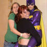 Batgirl front lift and carry by lesbians