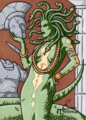 Medusa Sketch Card - Classic Mythology