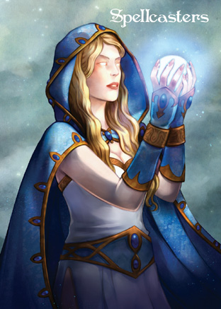 Spellcasters Base Card Art - White Magic by ElainePerna