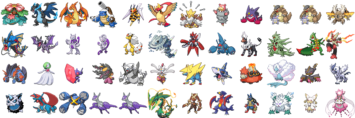 Mega evolution sprites (WIP) by leparagon on DeviantArt