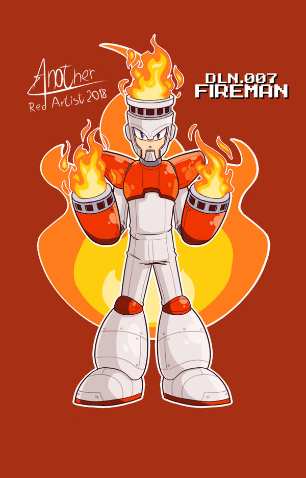 Fire Man Dailouges DLN.007 - Fire Man by AnotherRedArtist on DeviantArt
