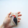 Woodpecker Needle Felted Brooch