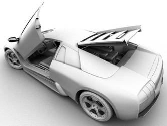 Lamborghini Clay Render Back