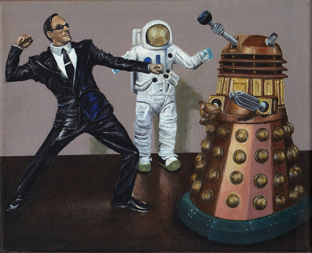 A Matrix of Daleks Acrylic Painting