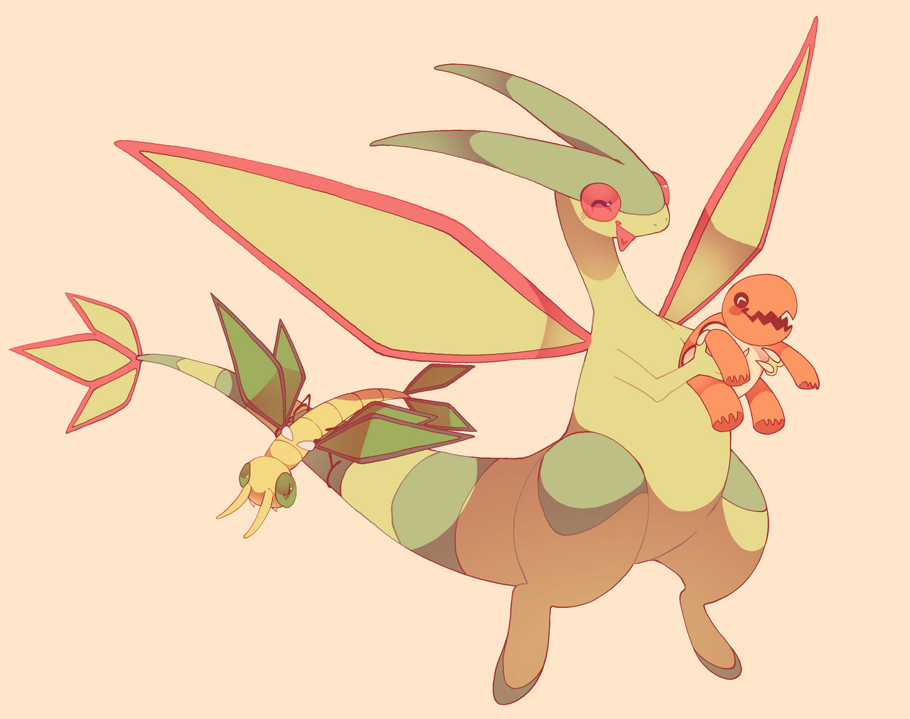 Trapinch, Vibrava, and Flygon by SixthSaturnn on DeviantArt