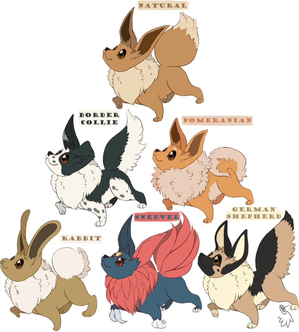 Eevee Evolution Chart (Theoretical) (Vers.1) by CInderzz -- Fur Affinity  [dot] net