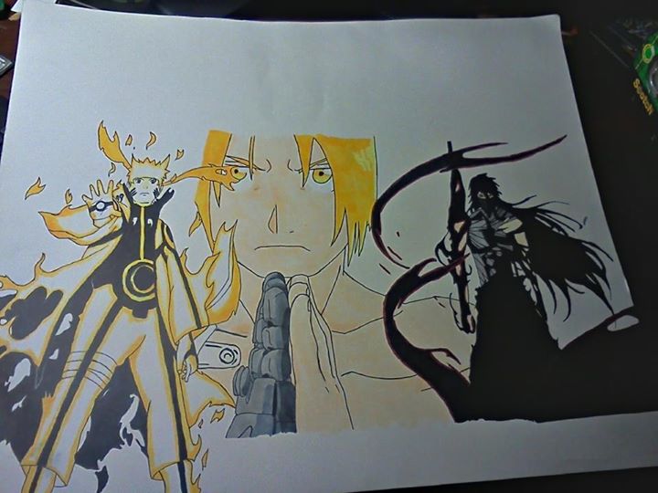 Edward, Ichigo, and Naruto