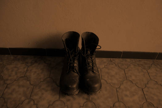 surreal combat boots