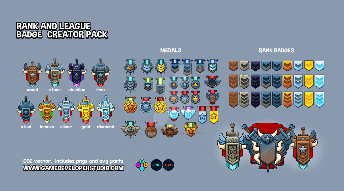 Newgrounds Ranks Rank and league badge creator pack by GameDeveloperStudio on DeviantArt