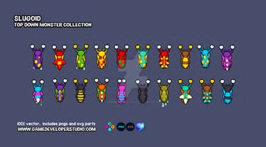 Top down monster collection slugoids