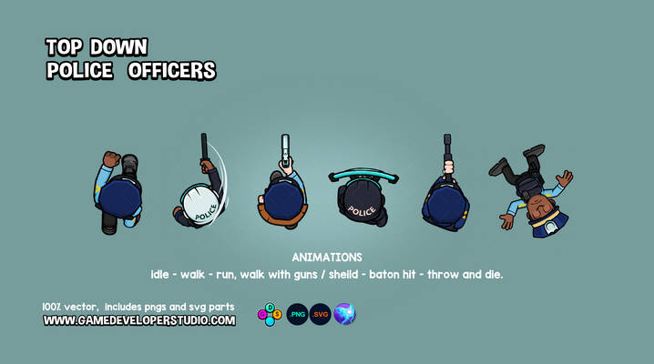 Top down police officer pack