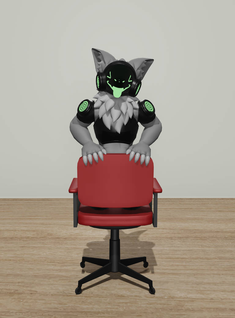 Silly Protogen On Office Chair by gr33nf3l1x on DeviantArt
