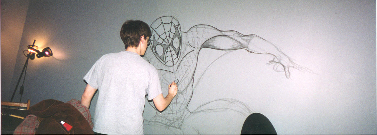 Spider-man sketch on wall (1998)