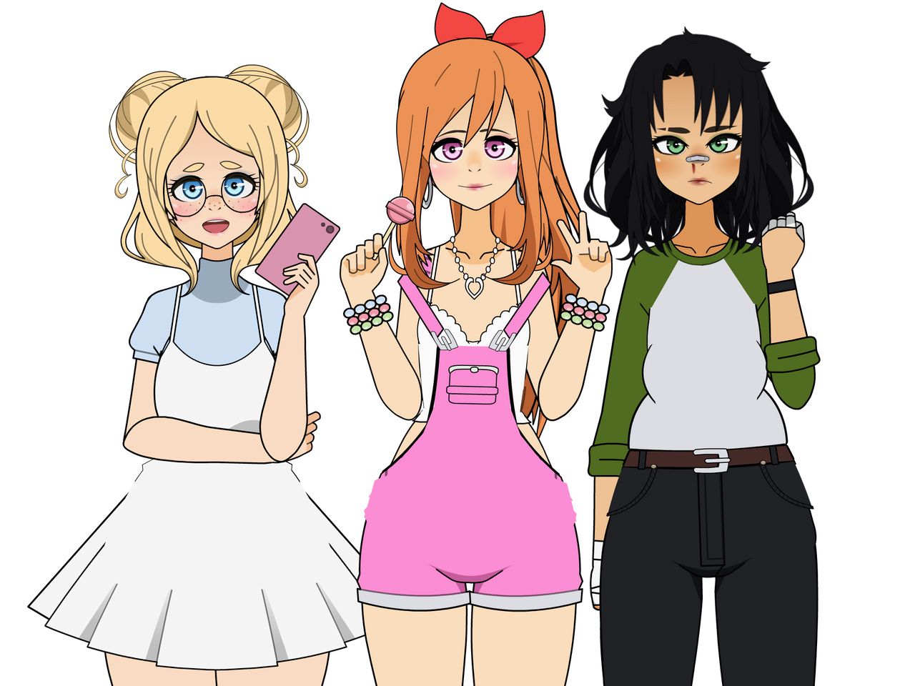 three hoes standing in a line by LollyB457 on DeviantArt