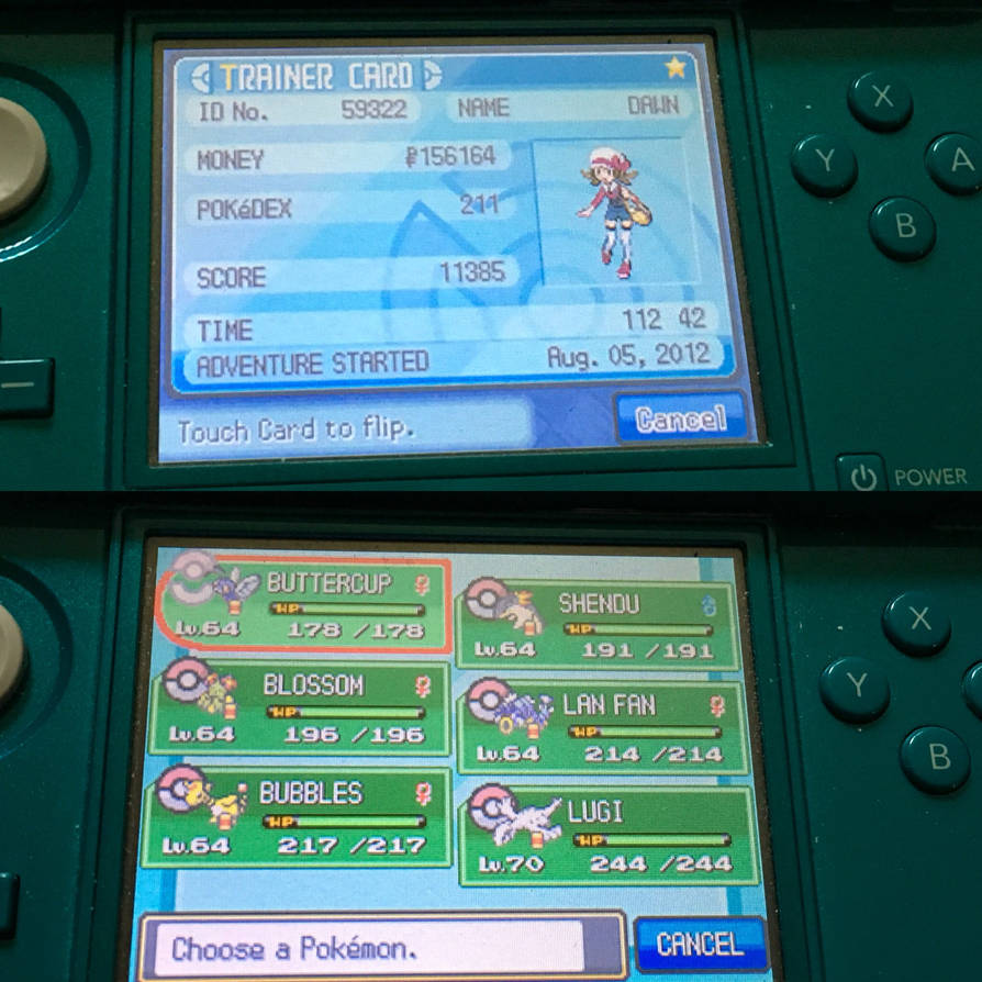 My Pokemon HeartGold ID And Main Party Team by WorldJumpingFangirl on