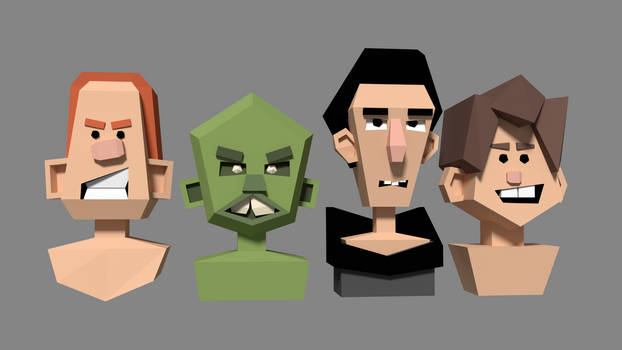 experimental lowpoly head studies