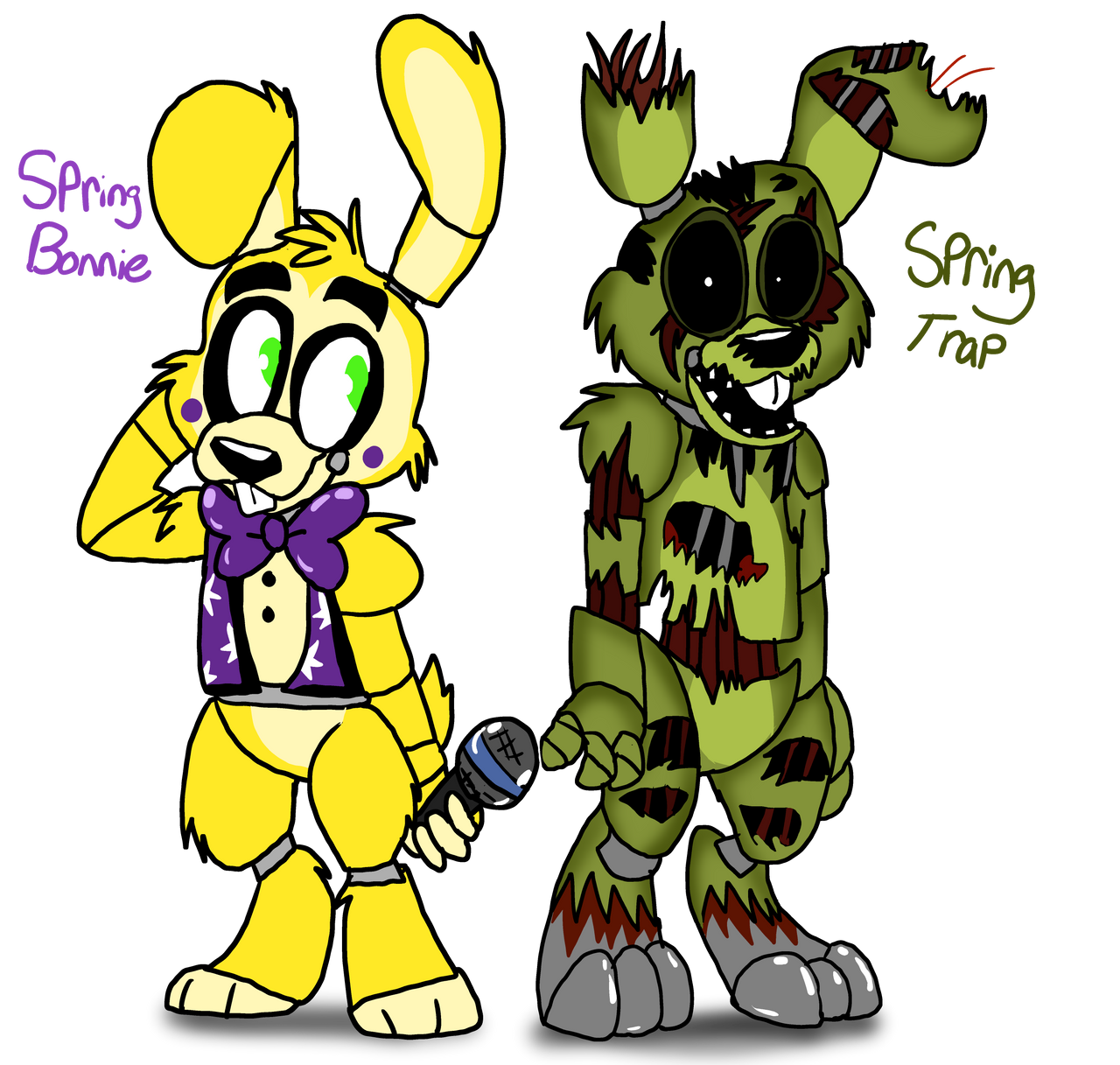 Spring Bonnie and Springtrap by RubyPonyWolf22 on DeviantArt