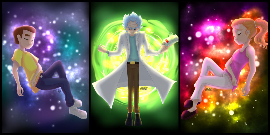 Rick, Morty, Summer by ScarletDevil13 on DeviantArt