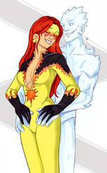 Firestar and Iceman steamy