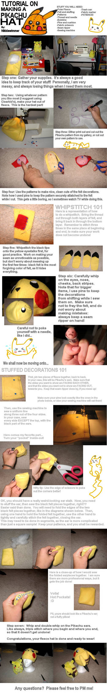 Pikachu Hat Tutorial by nikkiswimmer