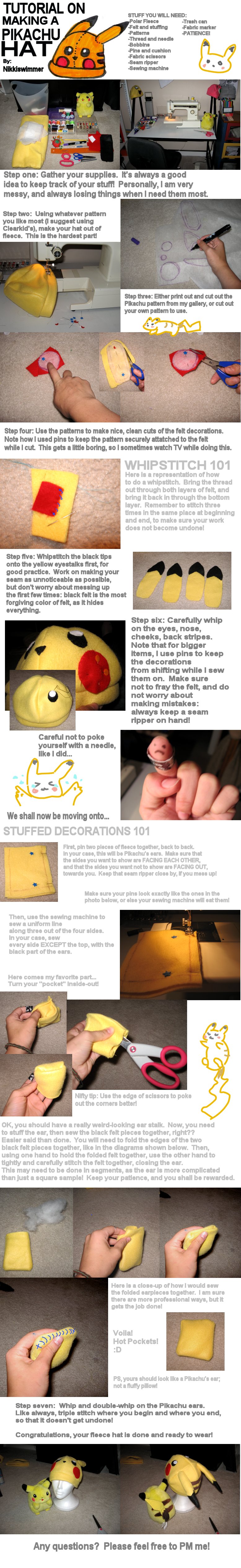 Pikachu Hat Tutorial by nikkiswimmer