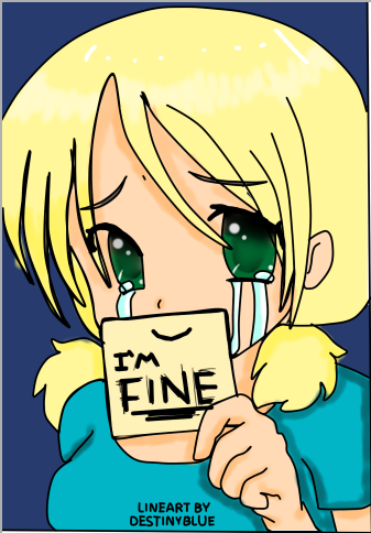 I'm Fine lineart - coloured