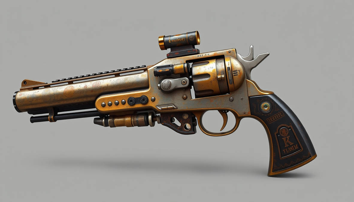 Diesel punk retro futurist weapon that can best be