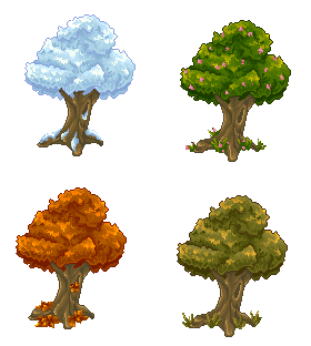 Tree sprite pixel art by iCha-iCha-ParadiSe on DeviantArt