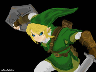 Adult Link Photoshop Drawing