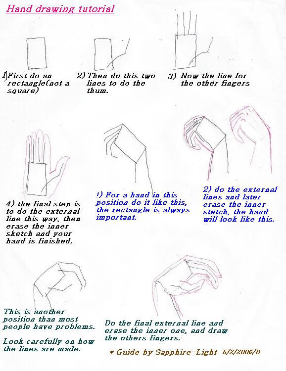 Hand drawing tutorial by Sapphire-Light on DeviantArt
