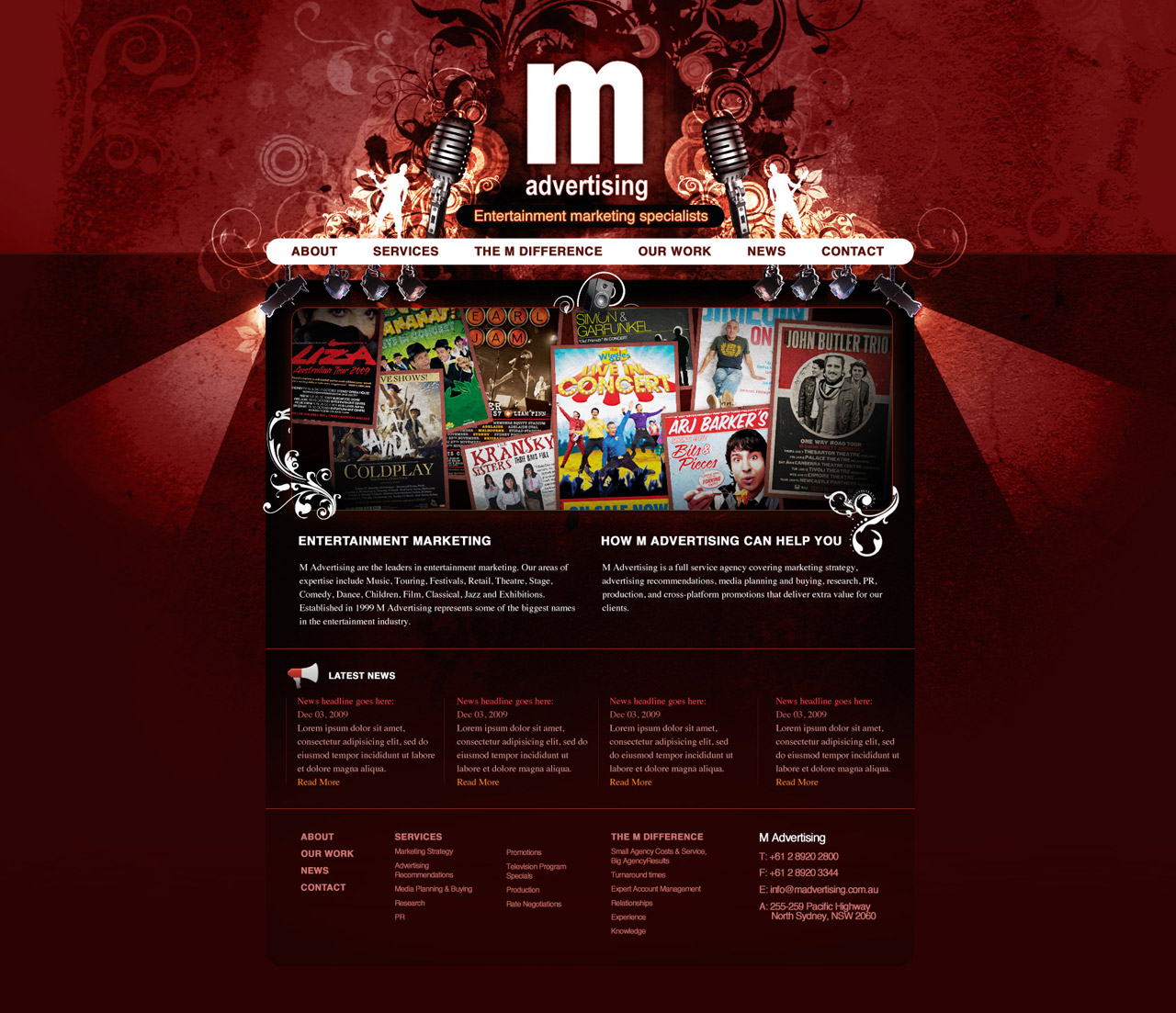 M Advertising Home Page