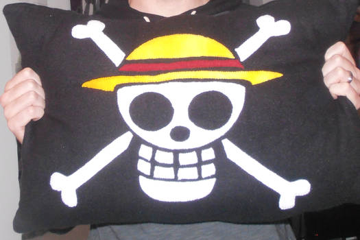 Straw Hat Pirate Flag Pillow