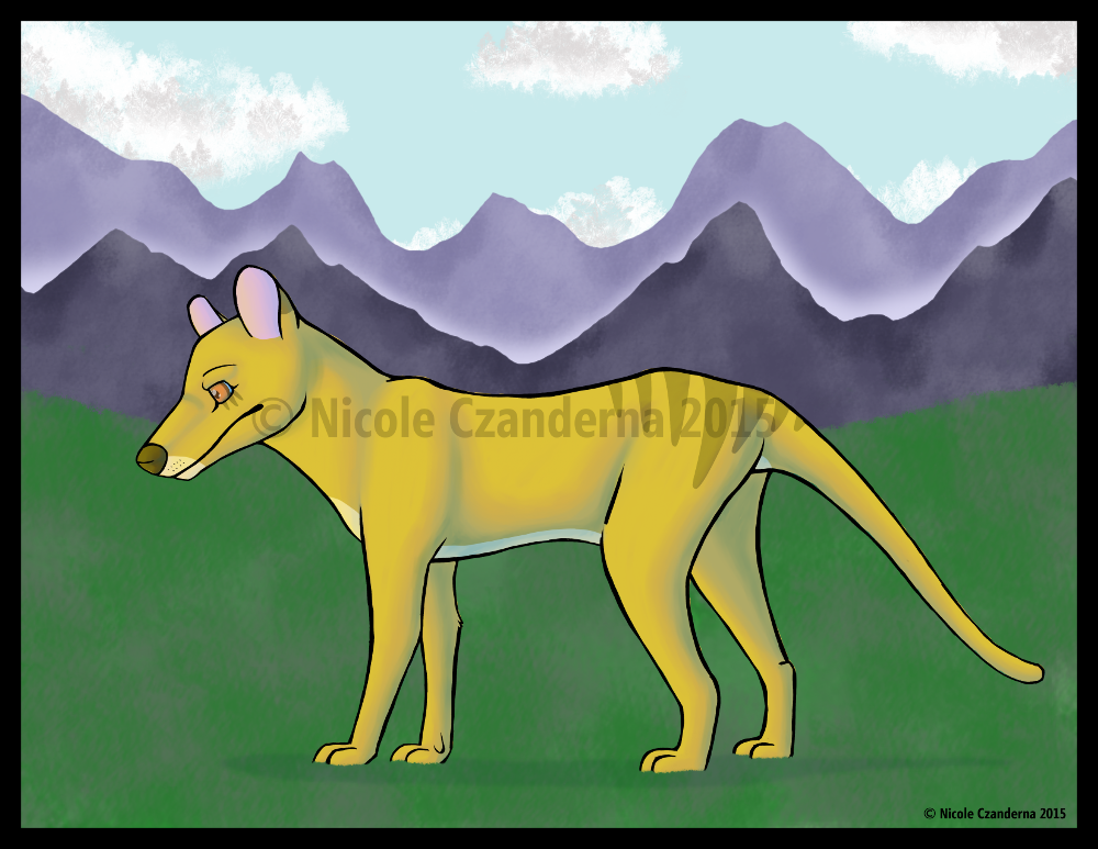 thylacine and mountains DA