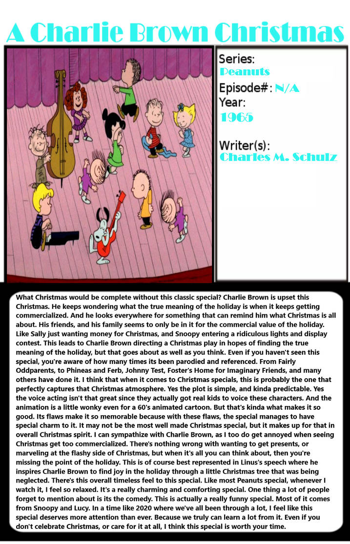1001 Animations-A Charlie Brown Christmas by MegaCrashtheHedgehog on