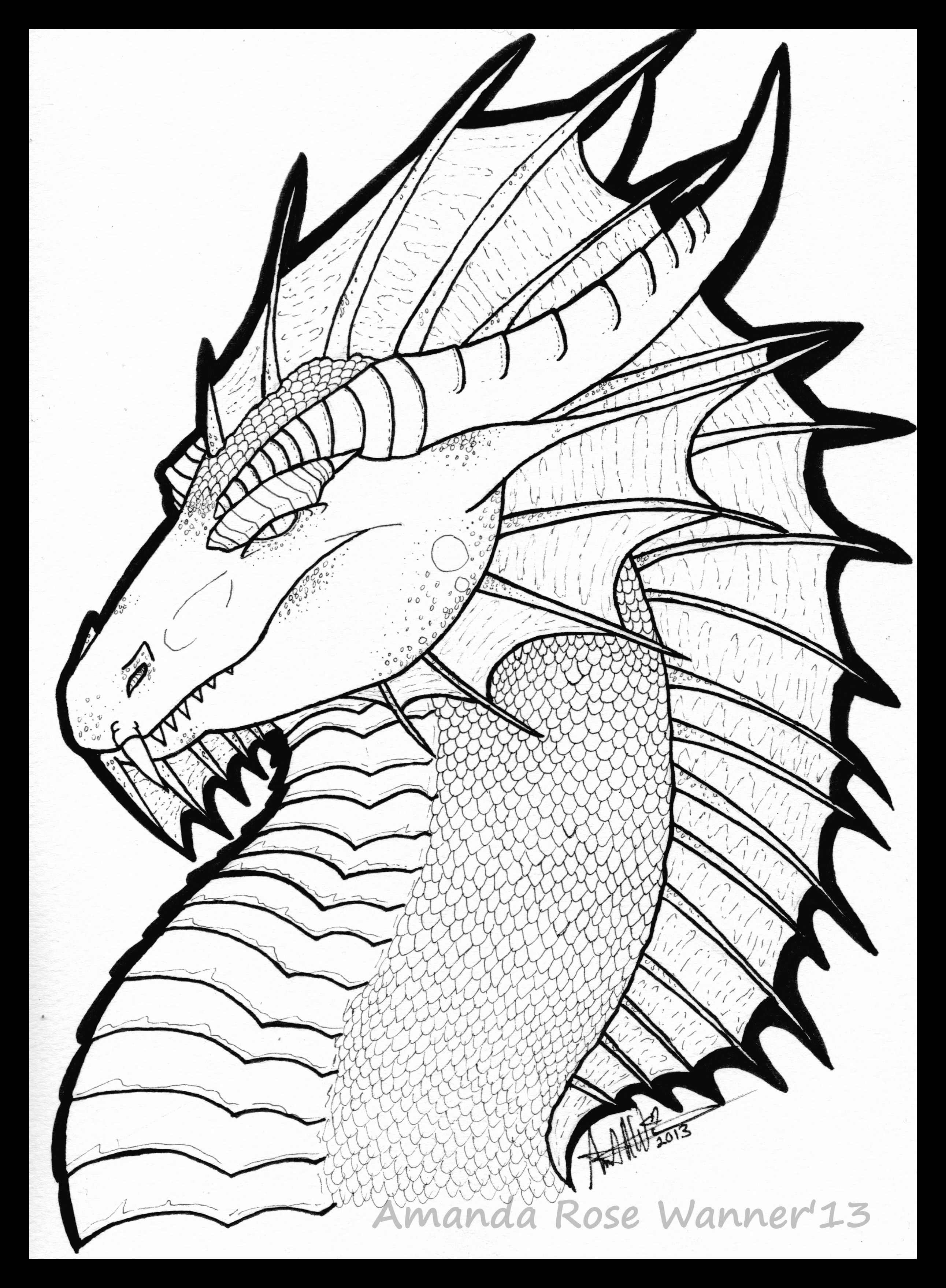 Water Dragon Free Line Art