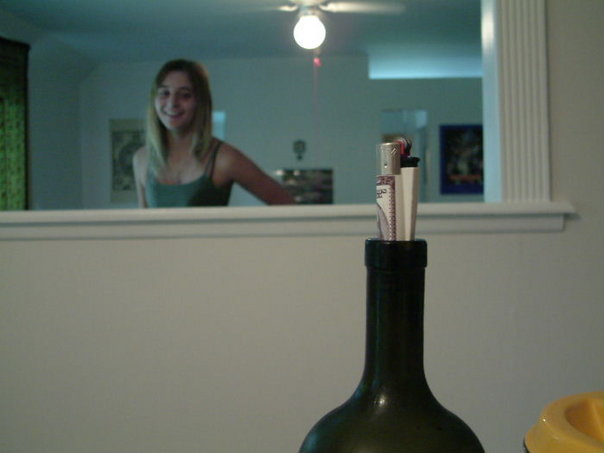 ally, with wine bottle