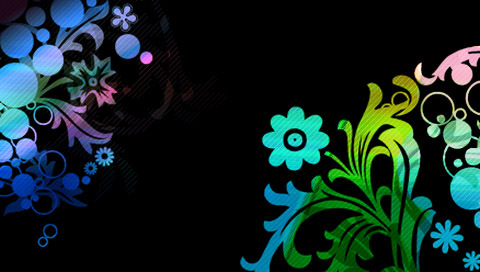 Colored Floral PSP Wall