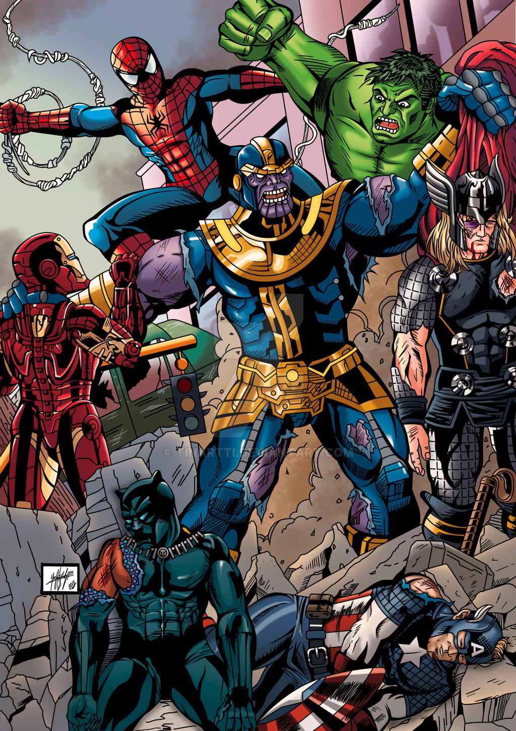 Thanos vs Avengers by Tinartti on DeviantArt