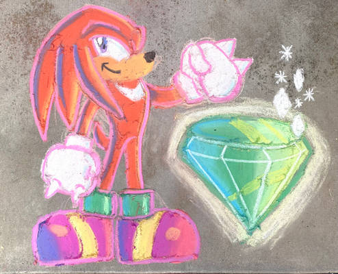 Knuckles the Echidna Chalk Art