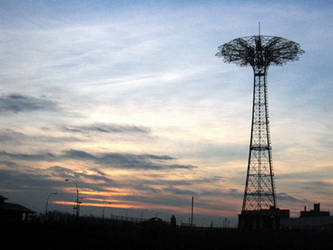 Coney Island during sunset